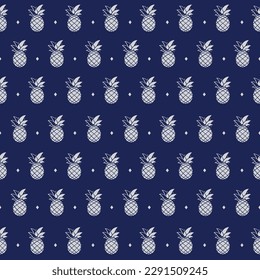 Frutos tropicales de piña de forma continua repetida vector
