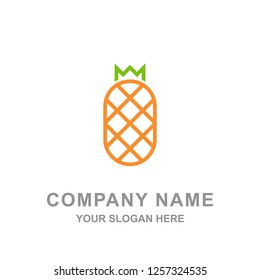 Pineapple Tropical Fruit Simple Logo 