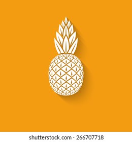 pineapple tropical fruit symbol - vector illustration. eps 10