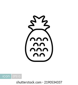 Pineapple tropical fruit vector icon. Graph symbol for food and drinks web site, apps design, mobile apps and print media, logo, UI