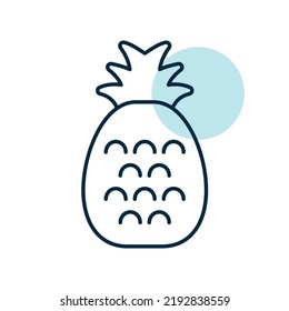 Pineapple tropical fruit vector icon. Graph symbol for food and drinks web site, apps design, mobile apps and print media, logo, UI