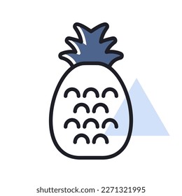 Pineapple tropical fruit vector icon. Graph symbol for food and drinks web site, apps design, mobile apps and print media, logo, UI