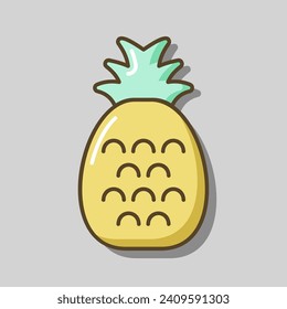 Pineapple tropical fruit vector icon. Graph symbol for food and drinks web site, apps design, mobile apps and print media, logo, UI