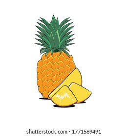 Ilustración de vectores tropicales de piña