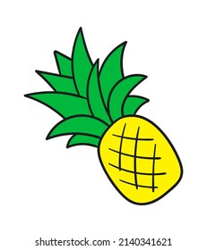 Pineapple Tropical Fruit. Vector illustration
