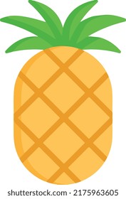 Pineapple tropical fruit. Vector illustration. Front View. Pineapple. vector Illustration of pineapple fruit with isolated cartoon style on white. summer fruits, for a healthy and natural life