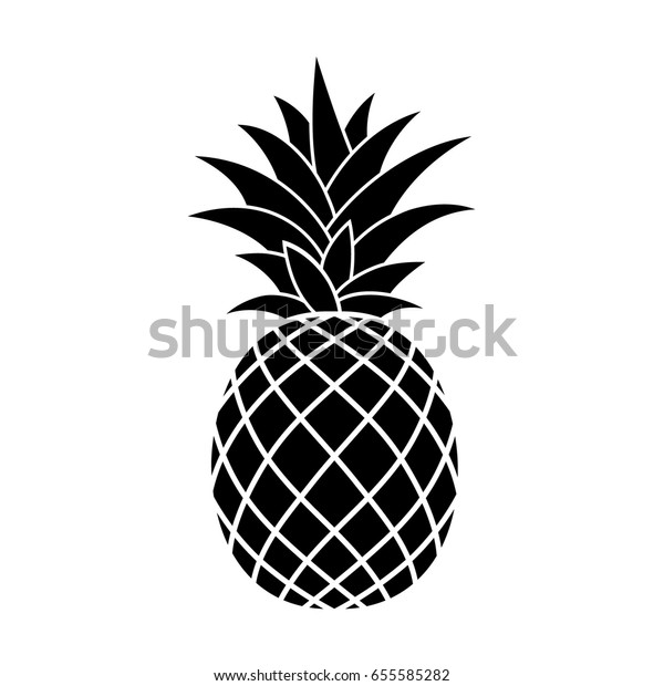 パイナップル熱帯の果物 ベクターイラスト 行と文字 カード バナー のベクター画像素材 ロイヤリティフリー
