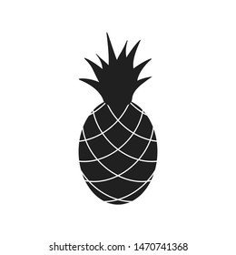 Pineapple tropical fruit. Vector object. Health symbol.