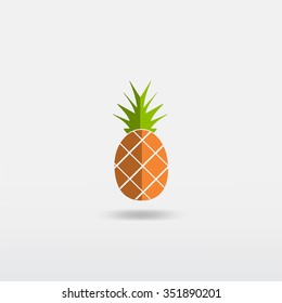 Pineapple tropical fruit. Vector object. Health symbol.