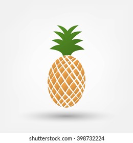 Pineapple tropical fruit. Vector object. Health symbol