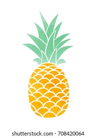 Pineapple tropical fruit. Vector object. Health symbol