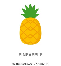 Frutas tropicais de abacaxi. Ícone de frutas exóticas amarelas isolado no fundo branco