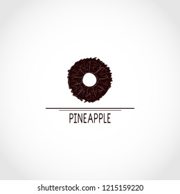 A pineapple. Tropical plant. Silhouette. Logo, emblem, sign.