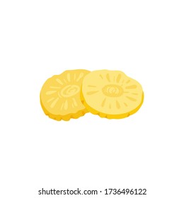 Pineapple. Tropical summer fruit isolated on a white background. Citrus in hand drawn style. Scandinavian nordic design for fashion or interior or cover or textile or background. 
