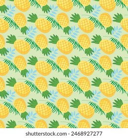 Pineapple Tropicana Seamless Vector Pattern Design