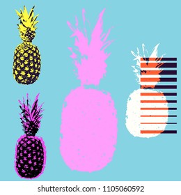 Pineapple tshirt vector illustration.
