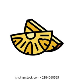 pineapple two slice color icon vector. pineapple two slice sign. isolated symbol illustration