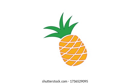 Ananas-Vektor, Ananas-Ananas, frische Früchte für Logo-Design-Abbildung auf weißem Hintergrund