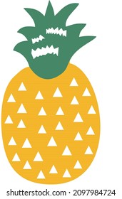 Pineapple vector clip art and drawing 