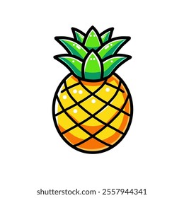 pineapple vector design illustration, pineapple icon, pineapple logo, great as a sticker and add to the design.