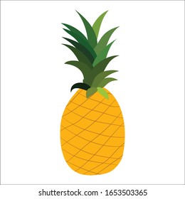 Pineapple vector design, yellow fruit pineapple art vector illustration