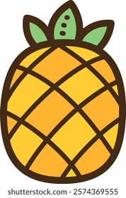 Pineapple vector doodle illustration and graphic