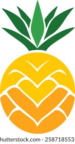 Pineapple vector in EPS format featuring a clean and modern pineapple design.