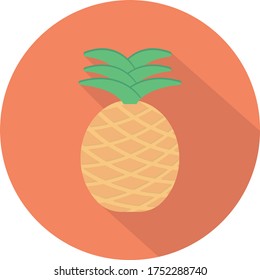 pineapple vector flat color icon 