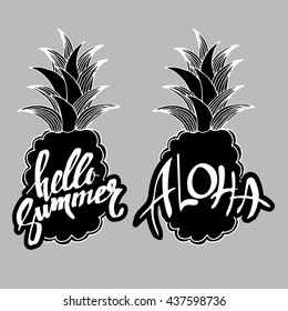 pineapple, vector, fruit, food, tropical, summer, design, illustration, background, sweet
