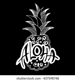 pineapple, vector, fruit, food, tropical, summer, design, illustration, background, sweet