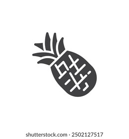 Pineapple vector icon. filled flat sign for mobile concept and web design. Pineapple with a spiky crown glyph icon. Symbol, logo illustration. Vector graphics