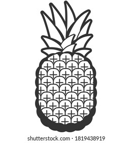 Pineapple vector icon isolated on a white background.