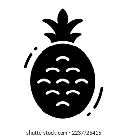 Pineapple vector icon, nutritious food 