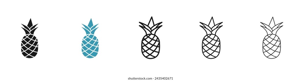Pineapple Vector Icon Set. Tropical Taste vector symbol for UI design.