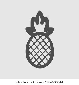 Pineapple vector icon. Tropical fruit symbol. Simple isolated pictogram.