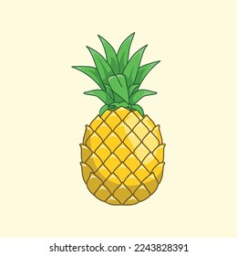 Pineapple Vector Illustration can be for sticker, etc