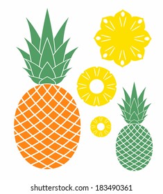 Pineapple. Vector illustration EPS10. Isolated fruit on white background