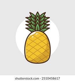 Ilustração Vetorial De Abacaxi. Conceito de ilustração de alimentos e bebidas.