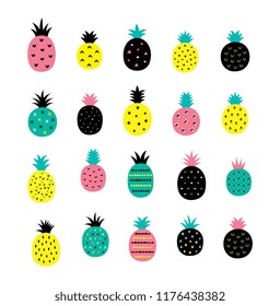 pineapple vector illustration. fresh pineapple isolated. pineapple graphic cartoon.