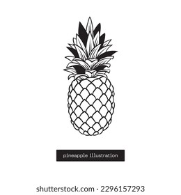 Pineapple vector illustration, icon on white
