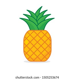 Pineapple vector illustration isolated on white background. Pineapple clip art