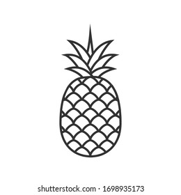 Pineapple vector illustration isolated on white