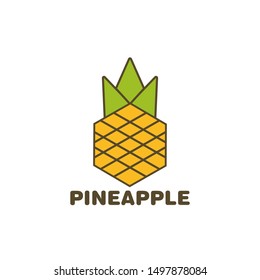 Pineapple Vector Illustration Logo Stock Vector