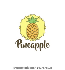 Pineapple Vector Illustration Logo Stock Vector