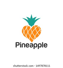 Pineapple Vector Illustration Logo Stock Vector