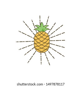 Pineapple Vector Illustration Logo Stock Vector