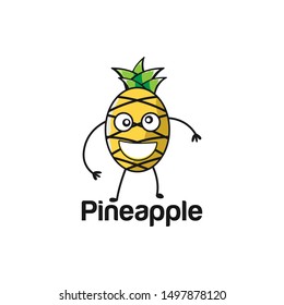 Pineapple Vector Illustration Logo Stock Vector