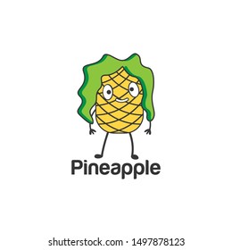 Pineapple Vector Illustration Logo Stock Vector
