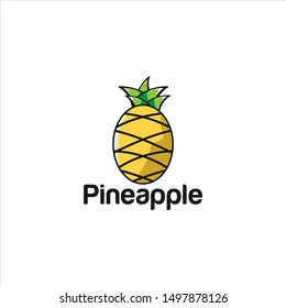 Pineapple Vector Illustration Logo Stock Vector
