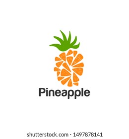 Pineapple Vector Illustration Logo Stock Vector